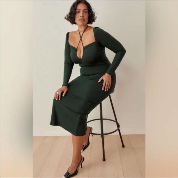Reformation Dresses & Skirts - Reformation Alexei Knit Dress NEW size M Green